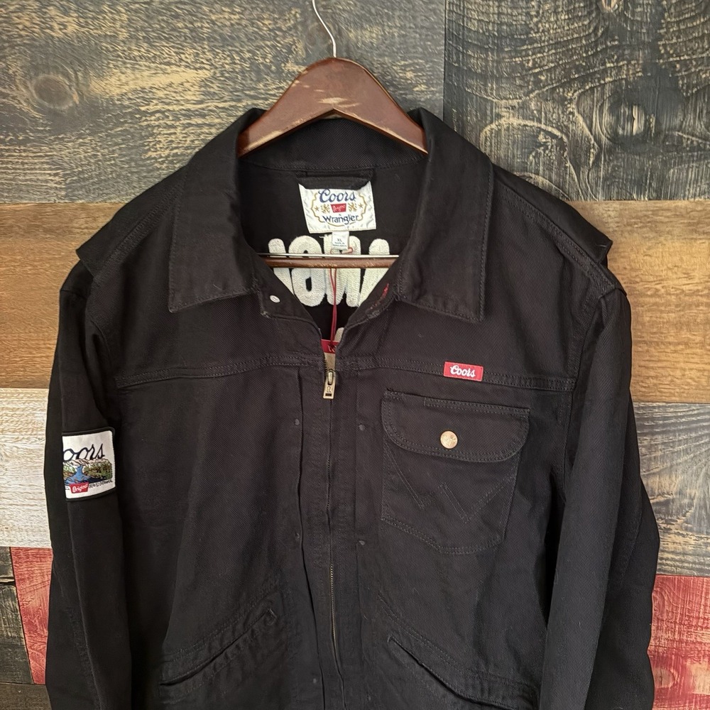 Wrangler Coors Original Biker Chainstitch Denim Jacket XL Mens Black NEW - Picture 3 of 6